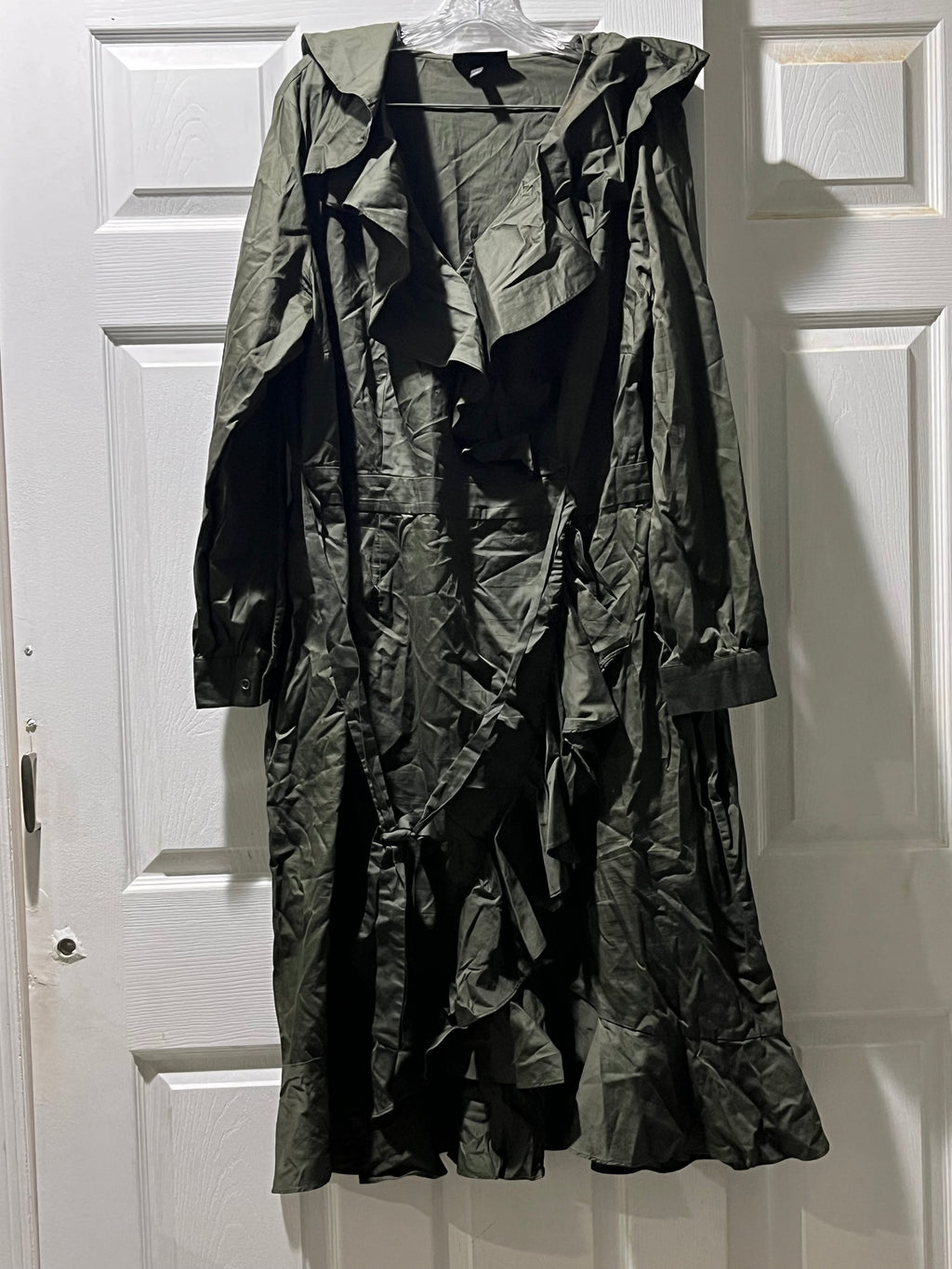 Lane Bryant Army Green Ruffle Maxi Dress – Size 20