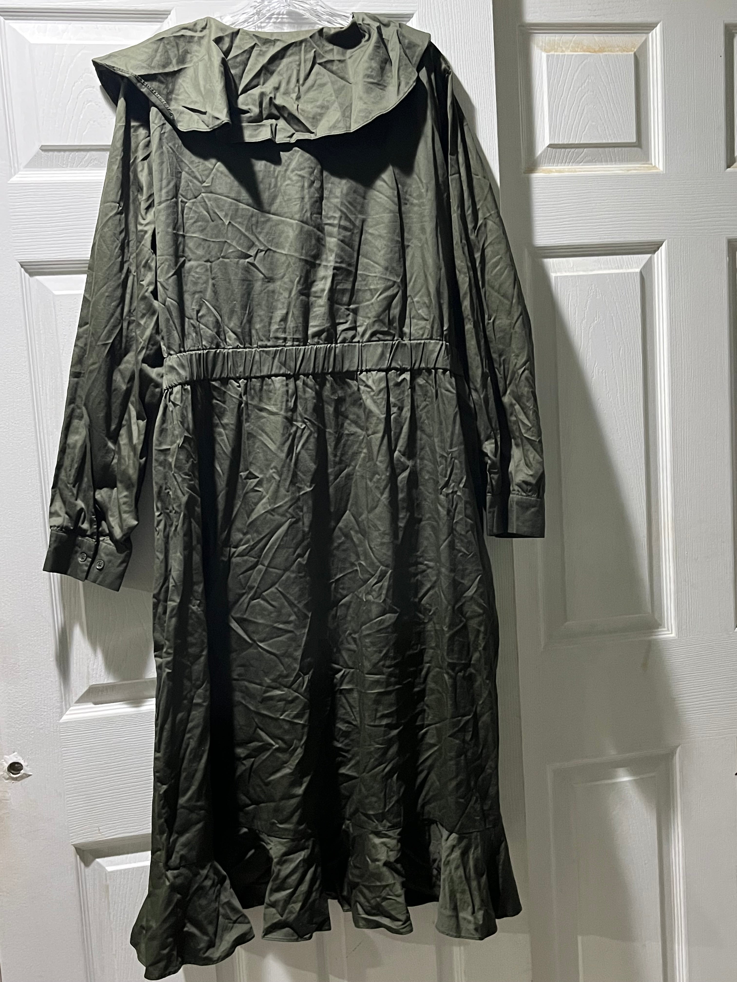 Lane Bryant Army Green Ruffle Maxi Dress – Size 20