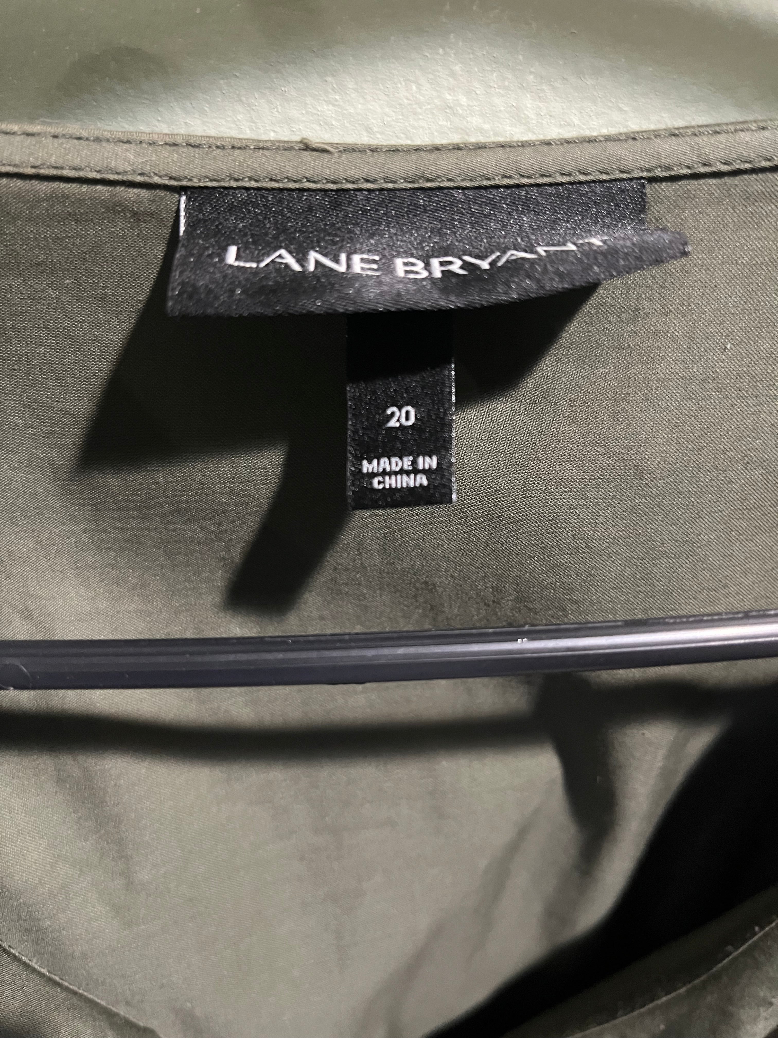 Lane Bryant Army Green Ruffle Maxi Dress with Belt – Size 20