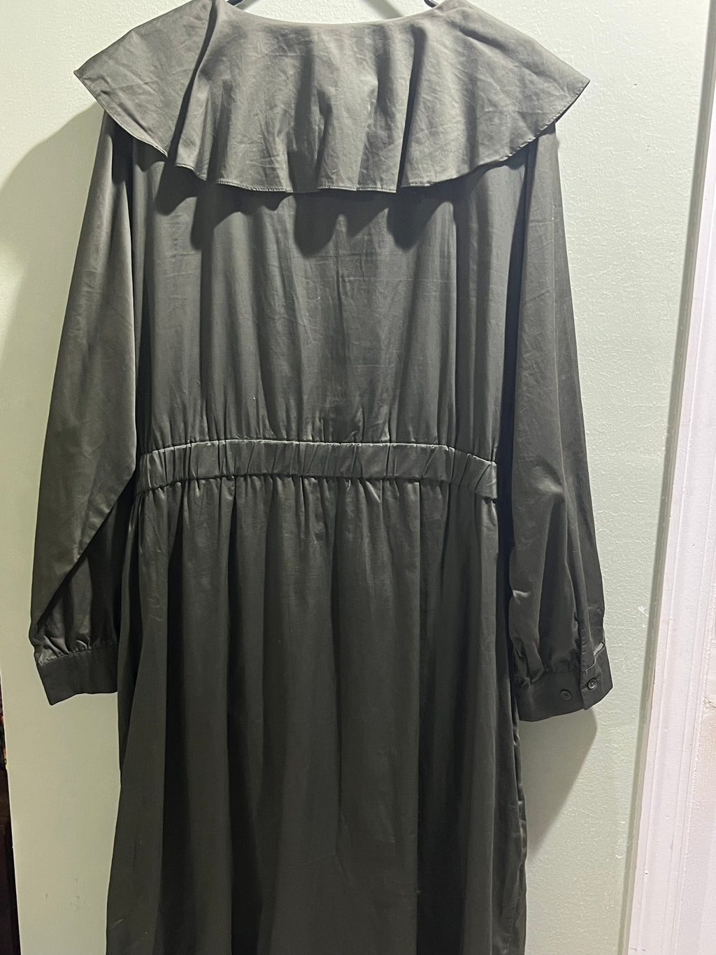 Lane Bryant Army Green Ruffle Maxi Dress with Belt – Size 20