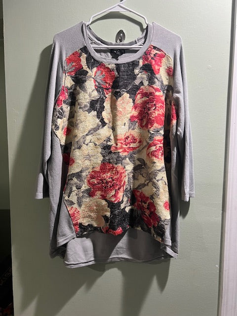 Alfani 3/4 Sleeve Floral Print Pullover Top – Size XL
