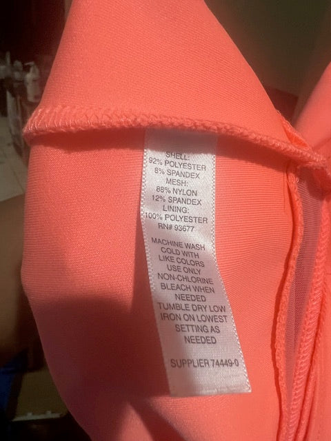 Boutique Peach Mesh Accent Dress – Plus Size