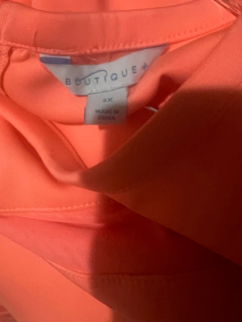 Boutique Peach Mesh Accent Dress – Plus Size