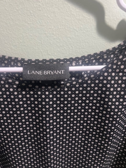 Lane Bryant Polka Dot Flutter Sleeve Blouse – Size 16