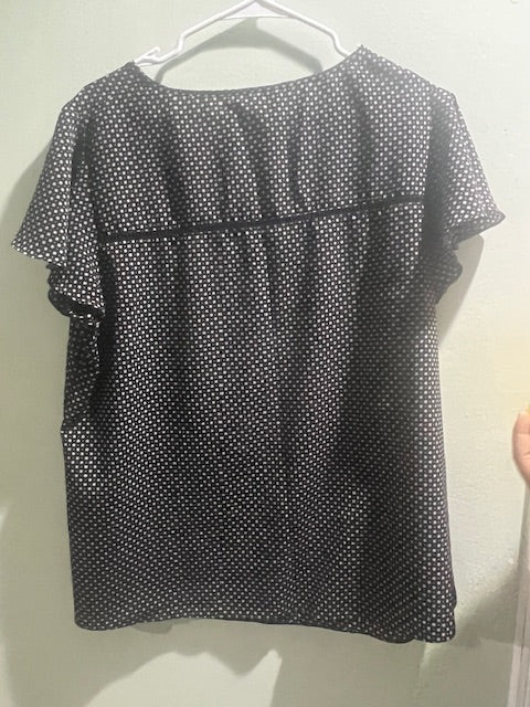 Lane Bryant Polka Dot Flutter Sleeve Blouse – Size 16