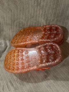 Girls pink glittery jelly sandals